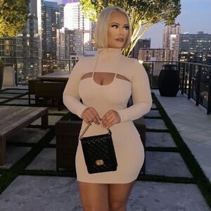 Cream bodycon dress